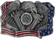 [Longcreek] American Bald Eagle Belt Buckle for Men, Nordic Viking Eagle Head Belt Buckle, American Flag Eagle Belt Buckle, Western Cowboy Belt Buckle