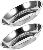 BELLIFFY 2pcs Stainless Steel Pet Bowl Kitten Food Bowls Pet Feeding Bowl Pet Supply Pet Food Holder Pet Food Bowl Dog Feeder Puppy Food Feeder Portable Dog Bowl Sturdy Dog Bowl