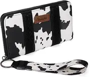[Montana West] × Wrangler Wristlet Western Wallet Boho Aztec Credit Card Holder for Women, 133 Black, Large, Minimalist