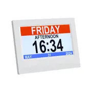 7Inch Digital Day Clock Calendar Alarm White