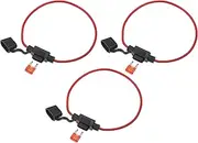 X AUTOHAUX 3 Set DC 12V 16 Gauge Car in Line ATC Blade Style Inline Mini Fuse Holder with 10A Mini Fuse