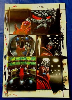 Original artwork page / Battlestar Galactica / LUCIFER in 5 of 6 panels / WOW !!