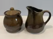 Pigeon River Pottery Raku Studio Art Pottery Creamer And Sugar Pot 2004 Signed