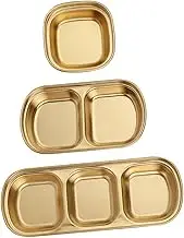 OFFSCH 3 Pack Condiment Dish Stainless Steel Seasoning Plate Small Plates Multi-use for Sauces Condiments BBQ Camping