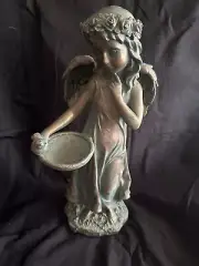 Valerie Parr Hill Verdigris Resin Angel Bird Feeder
