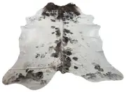 Extra Large Cowhide Rug Speckled Grey White Brazilian Natural 8.3ft x 7.4ft