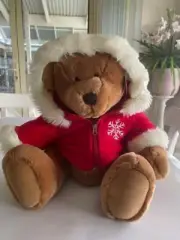 RUSS BERRIE LTD LGE SNOWFLAKE TEDDY BEAR WITH TAGS IN HIS XMAS JACKET BRAND NEW