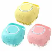 Pet Massage Bath Brush For Dog Cat Shampoo Dispenser Silicone Scrubber Wash Tool