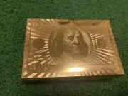 24K Gold Foil $100 Benjamin Franklin Playing Cards