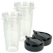 2 Pack 24 oz Smoothie Cup with To-Go Lid Replacement for Oster Pro 1200 Blender