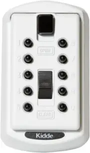 Kidde AccessPoint KeySafe Slimline Combination Lock Box 2 Key Security White