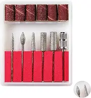 6 Pcs Nail Drill Bits, File Nail Drill Bits, Manicure Diamond Nail Drill Kit, Professional Nail Drill Bits, for Electric Nail Files Drill Machine, Gel Removal,Manicure,Pedicure,Home Use