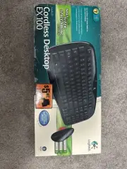 Logitech Cordless Desktop EX100 Compact Keyboard And Mouse Set Black
