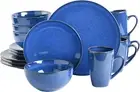 Gibson Elite Lisbon Reactive Dinnerware Set, Cobalt Blue, Service for 4 (16Pcs)