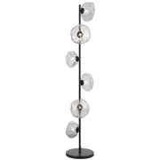 Zaria Matt Black Smoked Glass Floor Lamp