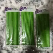 3 Packages Wilton 8" Green Candy Melts Treat Sticks New 25 In Pack = 75 Sticks