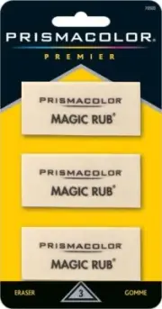 Prismacolor Magic Rub Medium Block Eraser 3/Pk School Office Arts Delicate Paper