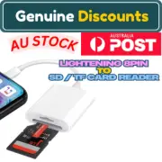 Lightening 8pin To SD/ TF Card Slot Reader for iPhone iPad Mac MacBook.