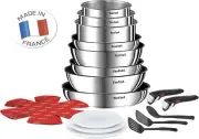 Tefal Ingenio Induction Emotion Stainless Steel 20 Pc Cookware Set Titanium