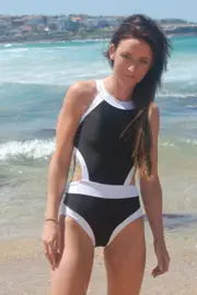 Cut-out High Neck Monokini in Black
