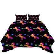 Retro Colors Horse Pattern Coverlet