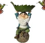 GNOME STATUES BAIL-BAIL - Whimsical Garden Statue, Cute Outdoor Figurine | Durability of Resin Craft Enhanced with UV Resistant Coating, with Harmonious Design, U