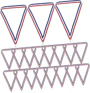 HOMSFOU 25pcs Striped Medal Ribbons with Snap Clips for Competitions Lanyards for Sports Events Academic Ceremonies and Party Games Versatile Participation Award Neck Ribbons