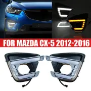 2pcs LED Front Daytime Running Light Fog Turn Lamp For Mazda CX-5 CX5 2012-2016 (for: Mazda)