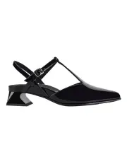 [Hush Puppies] Leather Thyme Heels in Black Patent