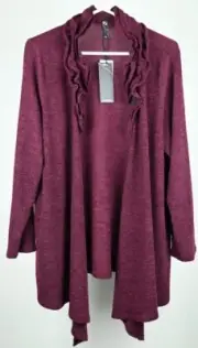 BNWT TS Taking Shape Size 20 maroon burgundy textured vest kimono boho hippy ...