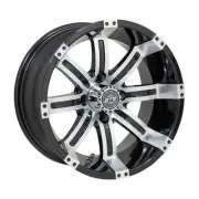 GTW Tempest 14x7 Golf Cart Wheel - Machined/Black (4/4) 3+4 [19-142]