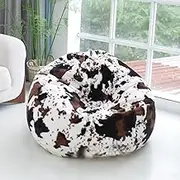 LoKori Lazy Sofa Plush Chair Cover (No Filler), Soft Fluffy Bean Bag Chair Cover for Adults,Living Room Bedroom Balcony Furniture Outside Cover,B