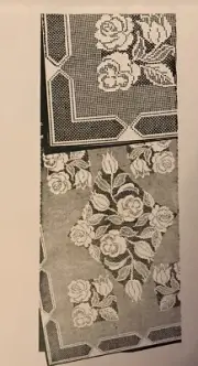 537 Vintage pansy, rose, tulip FILET table CLOTH Pattern to Crochet (reprod)