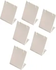 6 Pieces White Leatherette Leaning Earring Stands/Jewelry Displays 3.5 Inches Ta