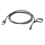~IKEA~LILLHULT USB-A轉USB-MICRO, 充電線, 傳輸線, 深灰色