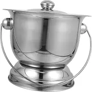 Covered Stainless Steel Spittoon for Adults Thickened Bedside Commode Bucket with Non Slip Base Portable Urinal for Night Use Easy to Clean Bathroom