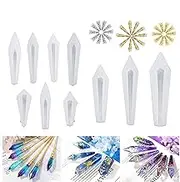 40Pcs Pack Pendulum Crystal Molds for Resin,Silicone Molds for Resin Casting,Multi-Facet Gemstone Resin Jewelry Molds for Quartz Crystals Pendants,Crystal Necklace