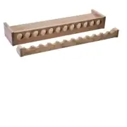 Custom Fishing Rod Rack, Solid Red Oak Wood, Unfinished | 12 Rods, 26 Inches