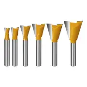 6pcs 1/4'' Shank Dovetail Router Bit CNC Mill Cutter Making Box Drawer Chest
