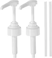 IKOPFLN Set of 2 Syrup Pump for Monin, 0.7/1.0 Litre Glass Bottle Dosing Pump, 10 ml, Unisex, White, A