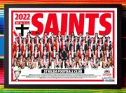 Framed 2022 ST KILDA SAINTS AFL Poster - 45cm x 32cm x 3cm