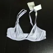 NWT Calvin Klein Size 32A Sheer Marquisette Unlined Plunge Bra in Lilac QF6727