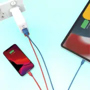 Laser MFi Lightning Cable 2 Pack Red/Blue 2M