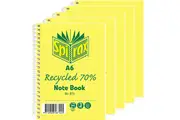 Spirax 813 Notebook 7mm Ruled 70% Recycled Spiral Bound A6 100 Page Pack 5