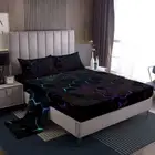 Set Twin Size Geometric Hexagon Print Bed Set 3pcs with Deep Pocket