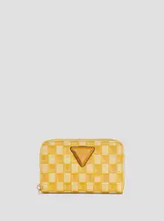 GUESS Women's Yellow Logo G Wave Medium Wallet