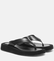 [The Row] The Row Ginza leather and suede sandals AU 6 black