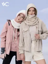在飛比找露天拍賣優惠-韓國VVC滑雪頭套男女冬天帽子圍巾一體騎車保暖防風防寒圍脖面
