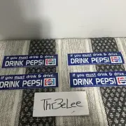 Vintage If You Must Drink & Drive Drink Pepsi Sticker 11" LOT OF 4!!!