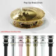 1xDrain Bath Basin Waste Pop Up Plug Sink Click Clack with/Without Overflow Hole